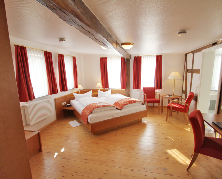 Fachwerk Zimmer  im 4 Sterne Superior Hotel Ringhotel Siegfriedbrunnen in Grasellenbach | © Ringhotel Siegfriedbrunnen in Grasellenbach